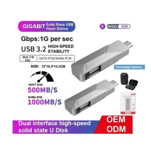 China Portable Type C Solid State Drive USB3.2 2 Tb Usb Stick SATA And Nvme Interface on sale