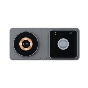 15w Foldable 3 In 1 Wireless Charger For Iphone Earphone Iwatch Black