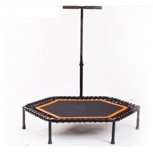 Silent Trampoline with Adjustable Handle Bar, Fitness Trampoline Bungee