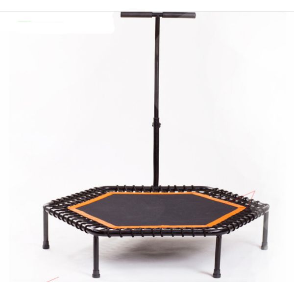 Silent Trampoline with Adjustable Handle Bar, Fitness Trampoline Bungee