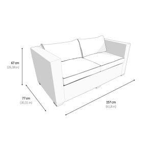 Outdoor Sectional Sofa Patio Conversation Set with Modern Design Wicker Rattan