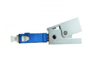 SC Metal Square Silver Color Bare Optical Fiber Adapter , Fiber Optic Cable Adapter