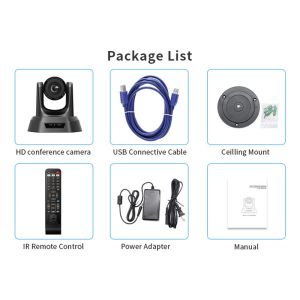 CMOS Sensor HD SDI USB2.0 20X PTZ Camera 2.38 Megapixel Live Streaming