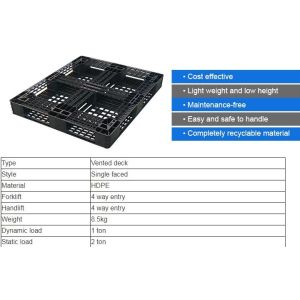 Light weight one time plastic pallets for transport and storage, Heavy duty