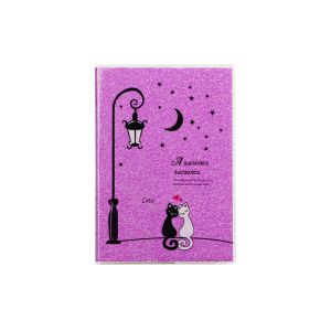 Picture Custom Daily Journal Frosted Plastic Book Cover Sparkling Purple Glitter