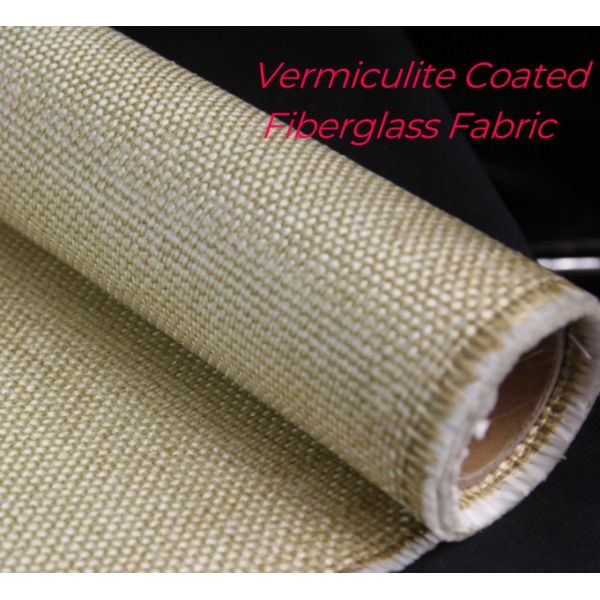High Temperature Resistant Fabrics Vermiculite Coated Fiberglass Fabric For