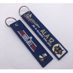 Custom Embroidery Key Chains Printed Remove Before Flight Keychain