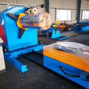 Steel / PPGI / Zinc Vertical Drive Uncoiler Machine 220V With Loading Cart