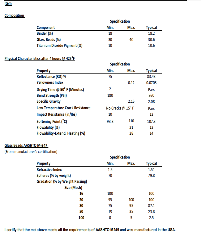 C5 Resin Thermoplastic Road Marking Paint AASHTO M249 25kg/bag