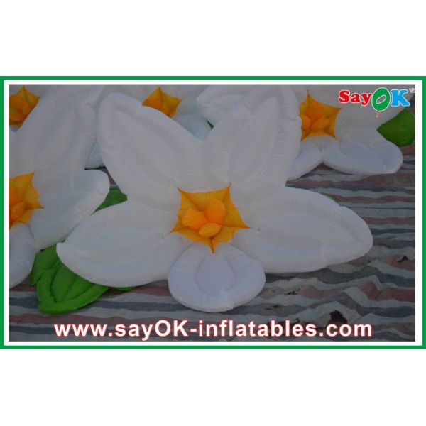 Decorative White Inflatable Lighting Decoration Fire-proof Lighting Flower Length 5M