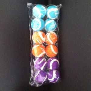 Cheap 1.5inch mini colored pet toy tennis ball with custom logo printed for sale