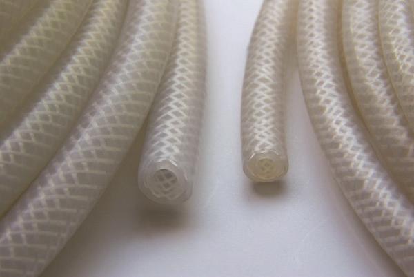 Quality Extruded Braid Reinforced Silicone Rubber Tubing , High Pressure Silicone Braided Hose For Food Machine wholesale