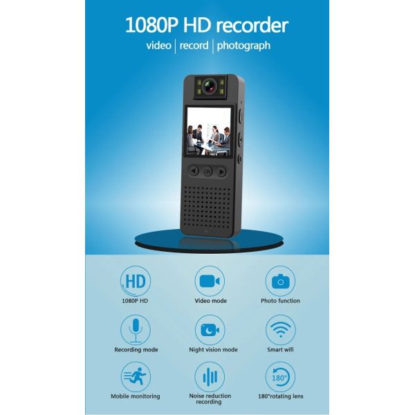 Practical ABS Waterproof Sports Camera 1080P Wide Angle Pocket Clip