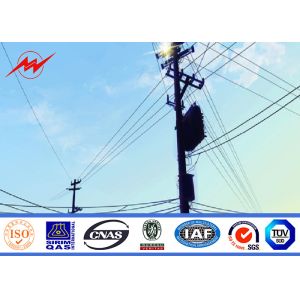 8 Sided Pole Shape Utility Pole Hardware Electrical Power Pole With Bottom Strip