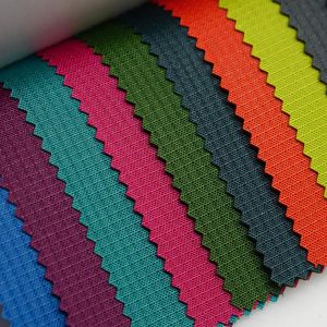 Custom Plaid Surface 100% Polyester Fabric 238GSM Waterproof Cloth For Backpack