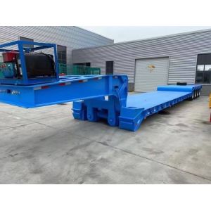 Heavy Duty Excavator Transport 4 Axle Low Bed Trailer Low Loader Semi Trailer