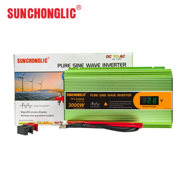 Quality 3000w Pure Sine Wave Inverter Dc 12v To Ac 220v With Big Screen wholesale