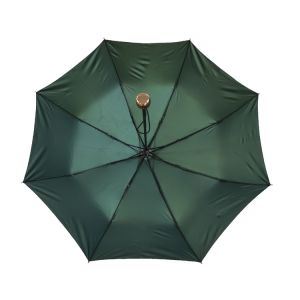 China 8 Ribs Manual 3 Folding Umbrella With Wooden Handle on sale