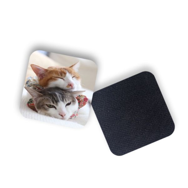 8 X 8cm Square Shape Red Fox Custom Printed Coasters