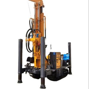 Hydraulic Rubber Crawler Borehole Water Well Drilling Rig Machine for 260m