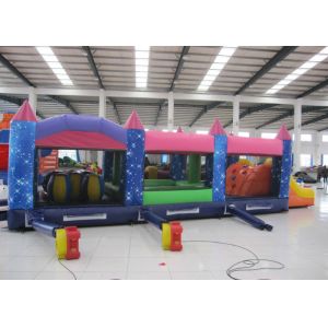 Commercial Cartoon Inflatable Obstacle Courses Digital Printing 10 X 4m