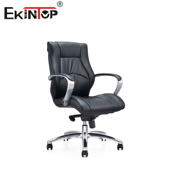 High Swivel Black PU Leatherette Office Chair With Fixed Armrest