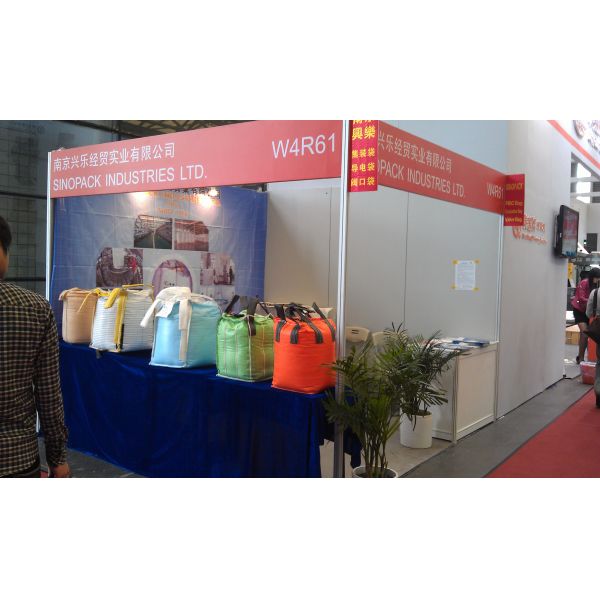 Powder packing 4-Panel baffle bag 1000KGS OF 100% virgin green PP fabric