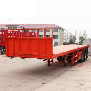 New 3-Axle 12-Tire Flat Plate Semi-Trailer For Sale With Carrying Capacity Of 30