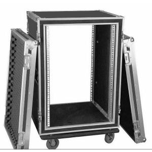 Black Color 2 U Rack case , 2 U Flight Case With 9 MM Thickness Plywood Road