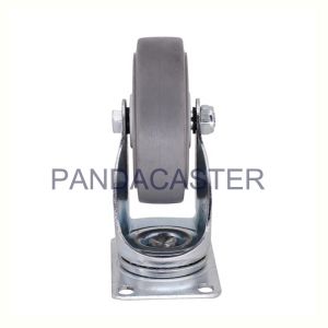 Gray 120KG Medium Duty Casters Top Plate 4 Rubber Caster Wheels