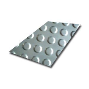 1.2mm 1.5mm Checkered Stainless Steel Plate With Flat Round Projections AiSi