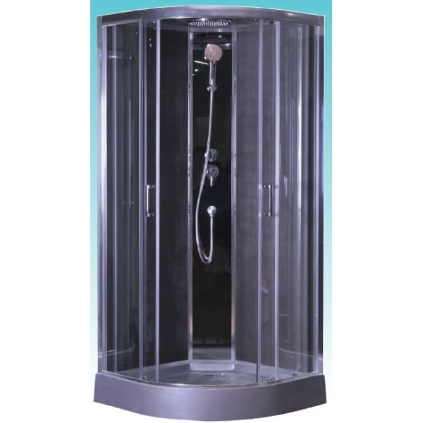 Quadrant Shower Cubicles 900 X 900 X 2100 MM Circle Grey ABS Tray Chrome