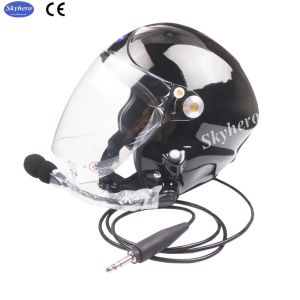 Noise Cancel PPG Black Helmet With Full Headset EN966 Certificated Paramotor