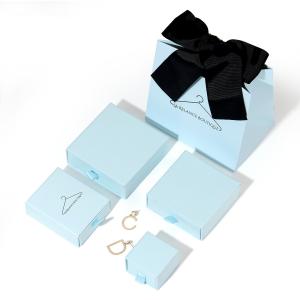 China 1200gsm Handmade Drawer Paper Box Jewelry Gift Box With Velvet Insert on sale