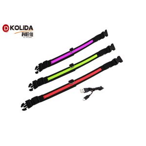 China Adjustable Waterproof USB Rechargeable LED Dog Collar , Small / Medium Sized Dog Collar on sale