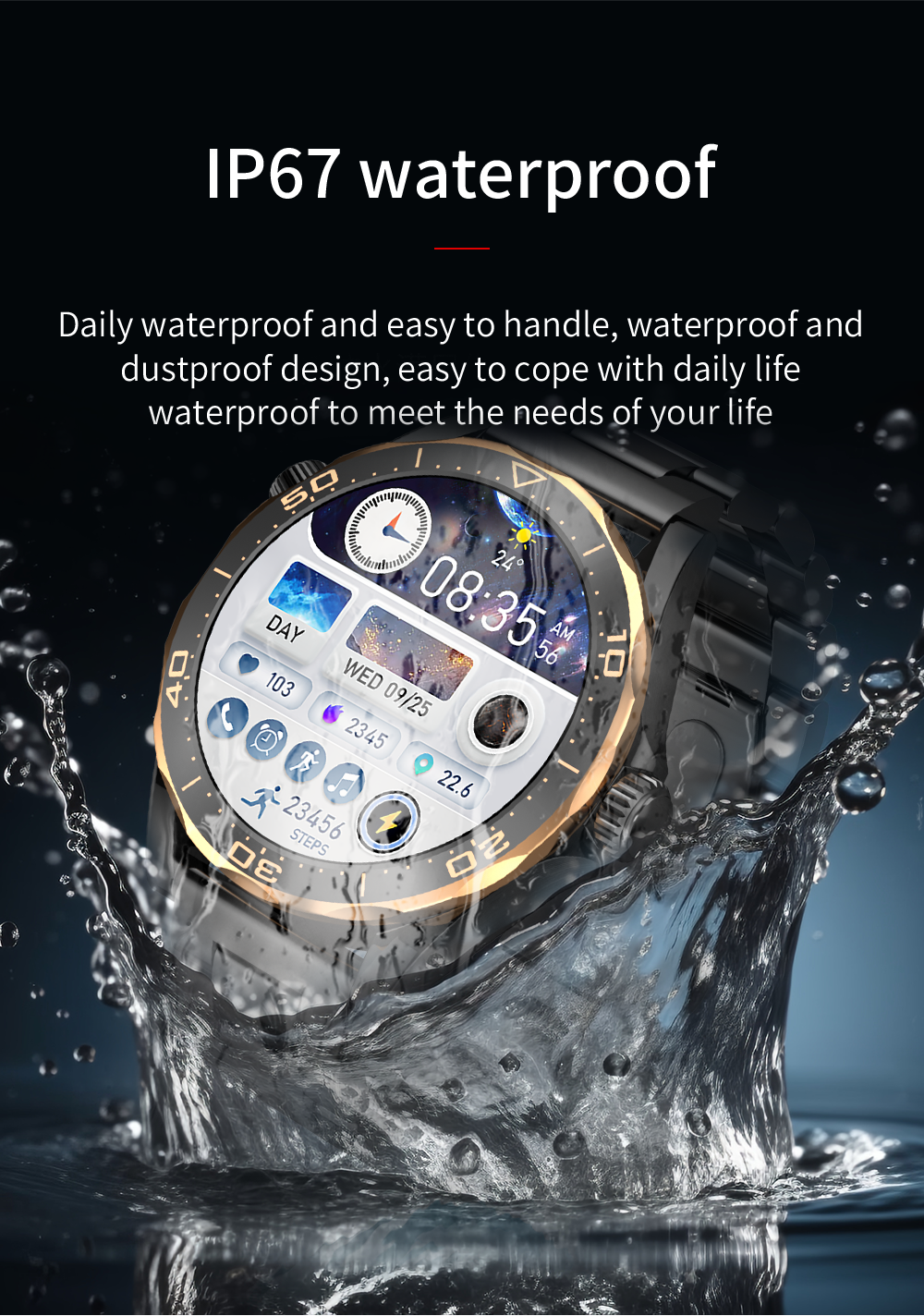 SK30 IP67 Waterproof Wireless Charging Smartwatch 1.53 Inch BT Call