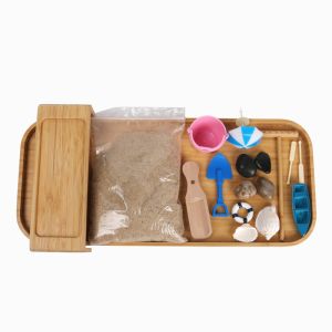Zen Garden for Desk, Japanese Zen Garden Kit with Sand Stamp Sphere and Essential Accessories, Mini Zen Sandbox Office Decor Kit