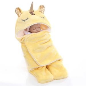 Cheap Boys Girls Flannel Swaddle Wrap Blanket Sherpa Cute Plush Swaddle Wrap for sale