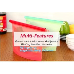 Storage preservation reusable silicone food bag,FDA reusable silicone storage