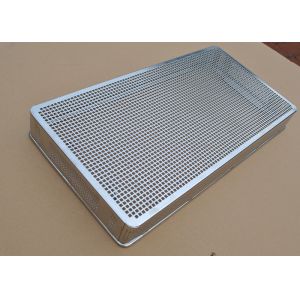 Square Hole Perforated Disinfection Metal Wire Basket For Hospital Using