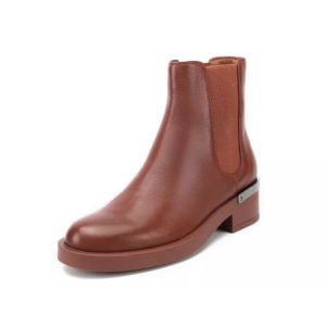 Customized Logo And Sizes Breathable Women Leather Short Boots Brown And Black