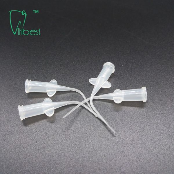 0.25mm Plastic Dental Needles Capillary Tip Long Curved