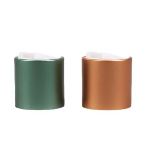 China 20/410 24/410 Black Disc Dispensing Caps Sandblasted Aluminium on sale