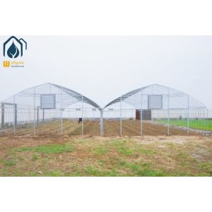 Cheap Low Cost Agricultural Multi-span Prefab Serre Greenhouse For Tomato And Pepper Growing for sale