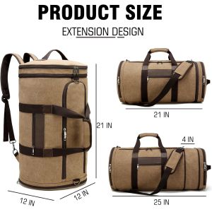 58L Brown Convenient Carry On Expandable Mens Weekender Travel Bag with Shoes