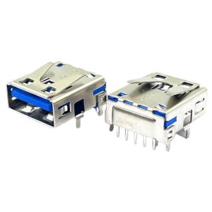 Cheap Blue USB3.1 A Female STD USB Connector Socket PCB 9Pin for sale