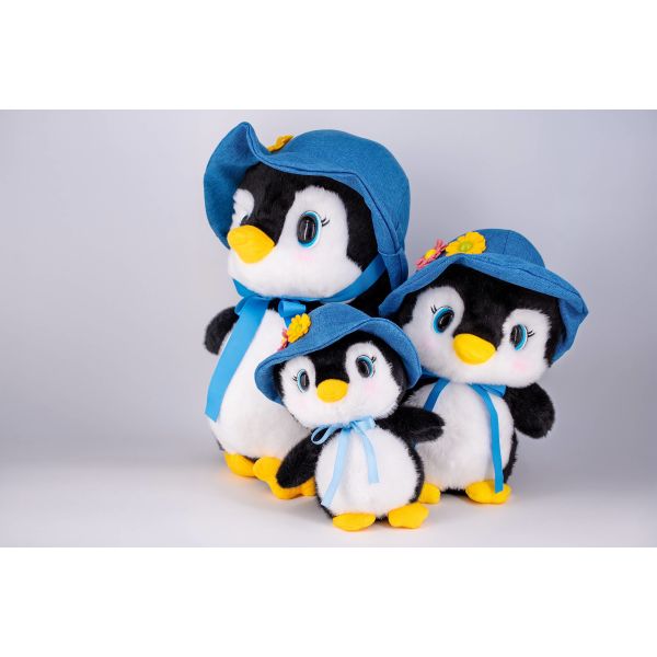 Adorable Penguin Soft Plush Toys with Blue Hat Cuddly Stuffed Animal CE EN71