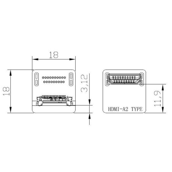 HDMI Elbow Head HDMI-A2 90 Degrees Up To ®-VS 20454-220-02 20455 20453
