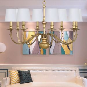 Rustic copper chandeliers 8 Lights with lampshade Project Lighting (WH-PC-11)