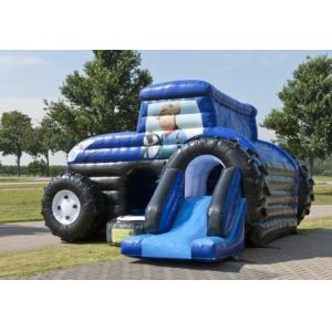 Car Theme Commercial Inflatable Slide Dry Bouncy Games Backyard Party